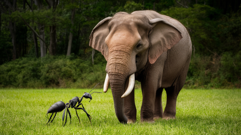 Elephant and Ant at the Gym