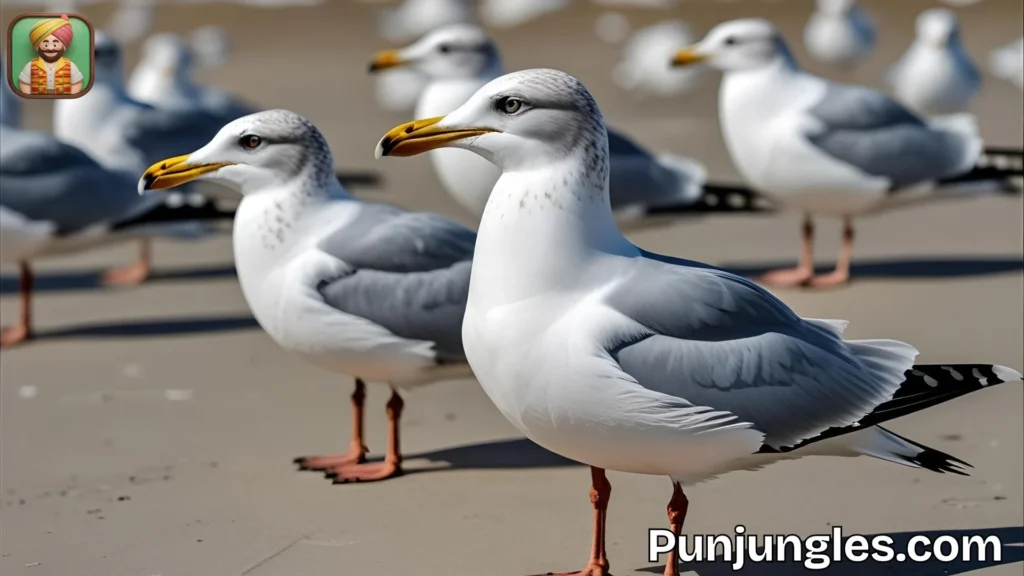 Pun-tastic Bird Wordplay with Seagulls